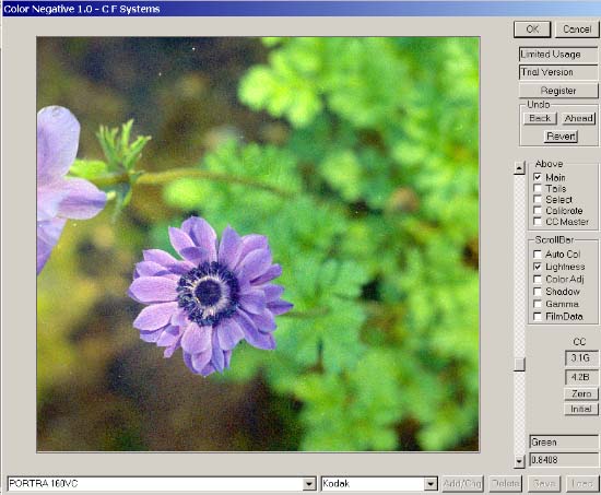 ColorNeg Dialog Box